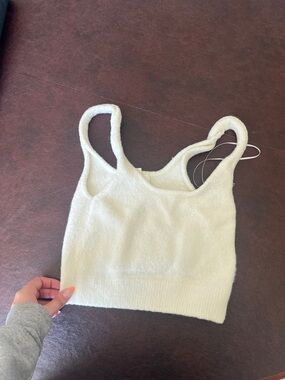 H&M Cream Fuzzy Tank Top